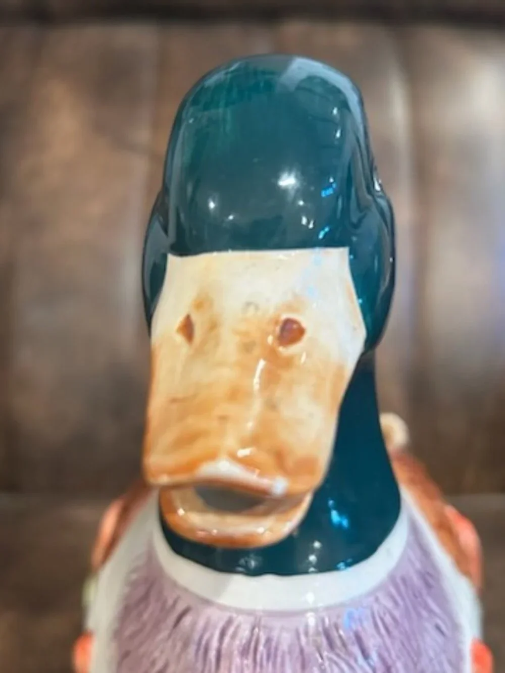 Vintage Hand Painted Mallard Duck Pitcher Jug